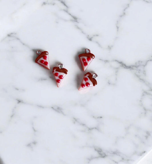 Polymer clay pizza slice charms / cute kawaii clay pizza food charms jewelry stitch marker progress keeper notions