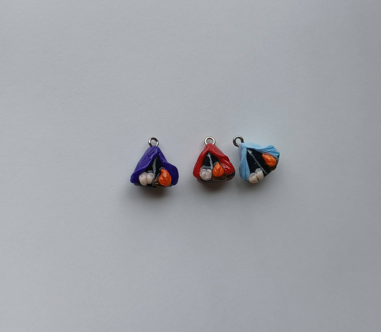 Kawaii tent charms / polymer clay camping charms / kawaii camping tent charms / kawaii camping jewelry