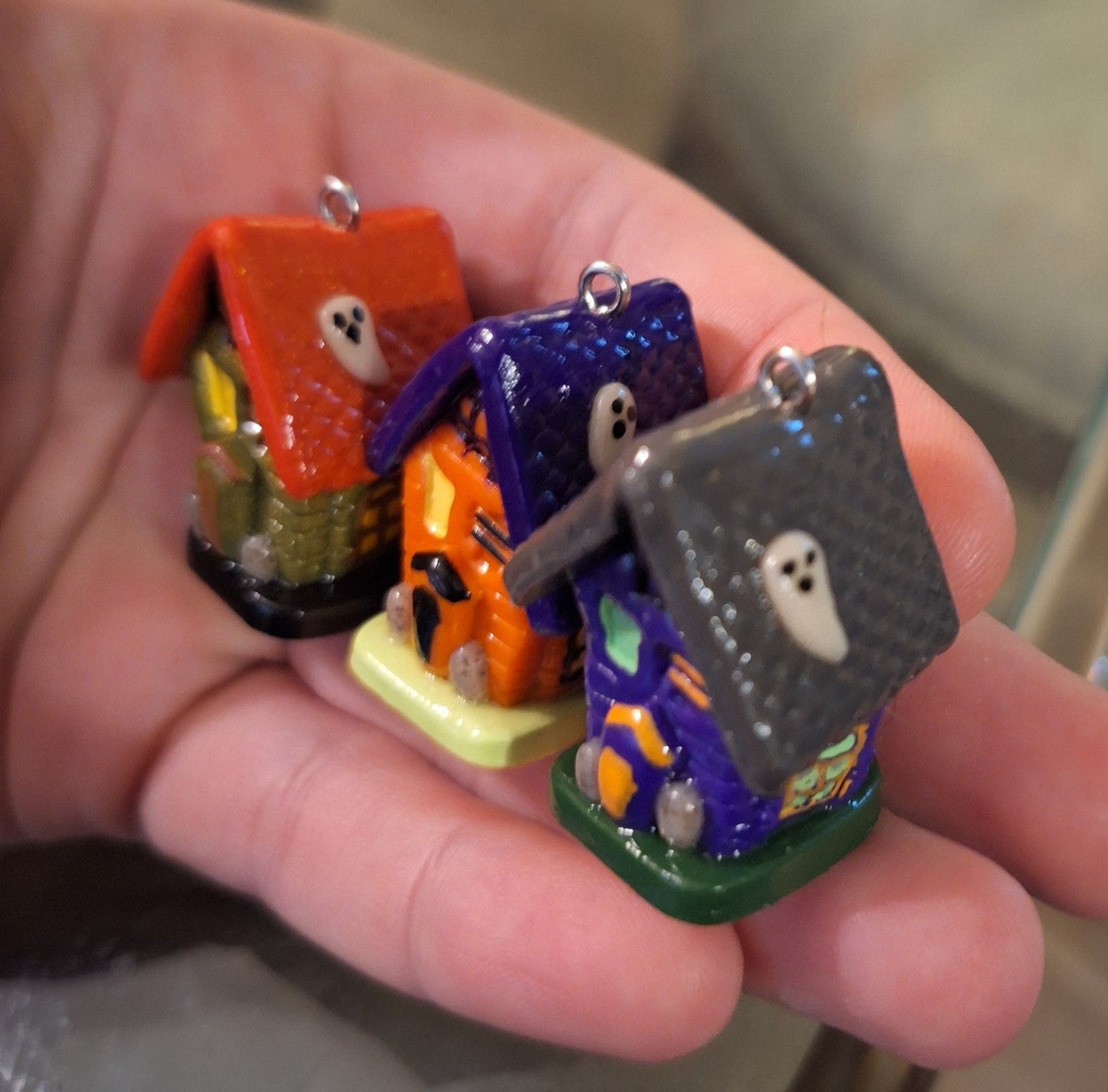 Kawaii 3d haunted house charms / polymer clay 3d halloween charms / spooky house fall garden charms / haunted house charms jewelry