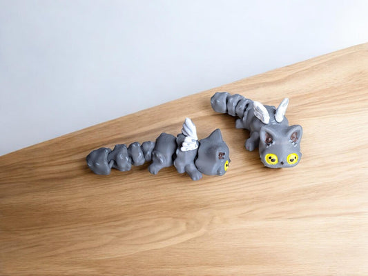 3D articulated cat owl / 3d printed kitty owl  / 3d printed animals owl meowl figurine knick knack Fidget