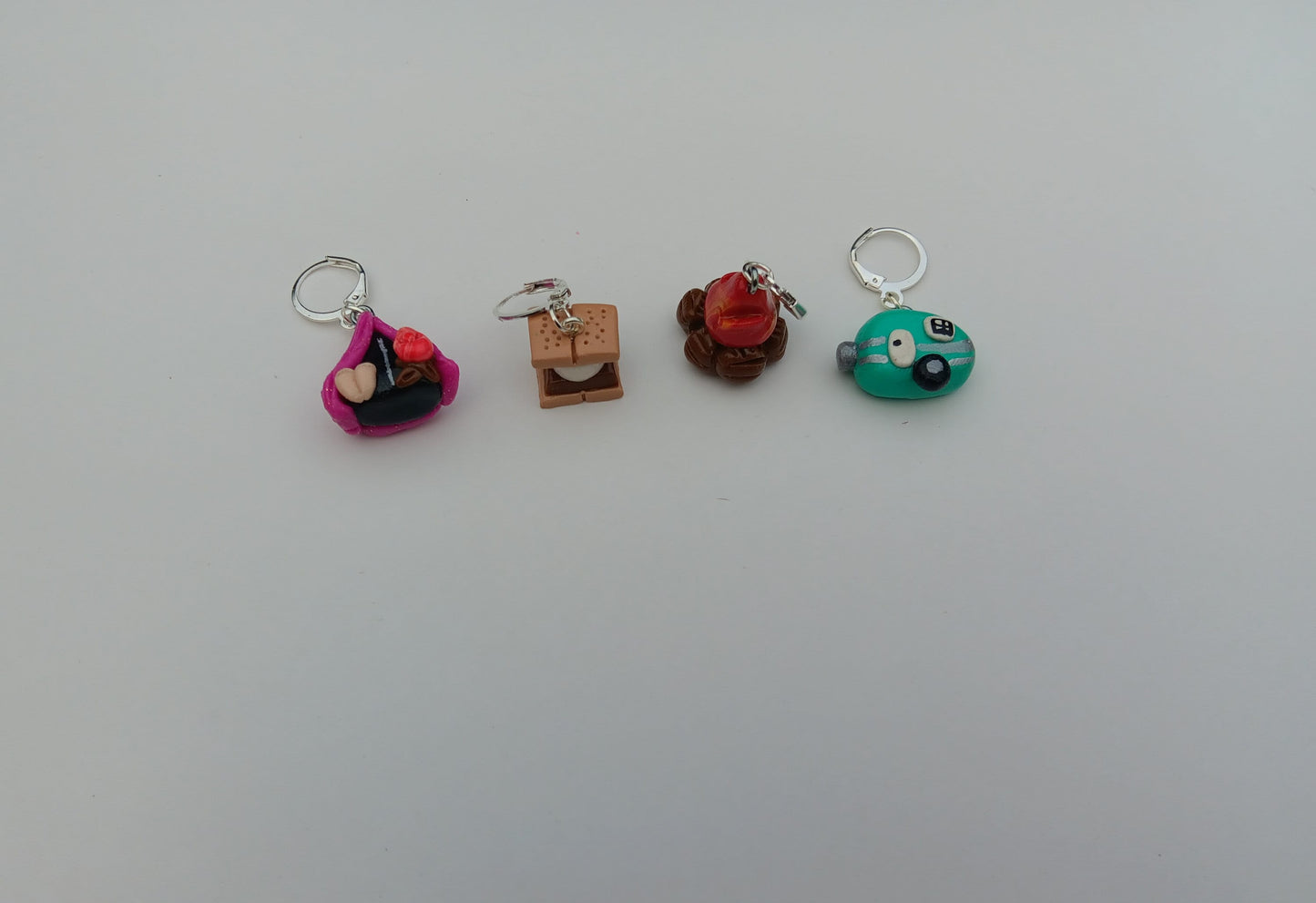 Stitch markers set 4 happy camper bundle / summer spring adventure stitch markers / camping stitch markers / set of four tent smore