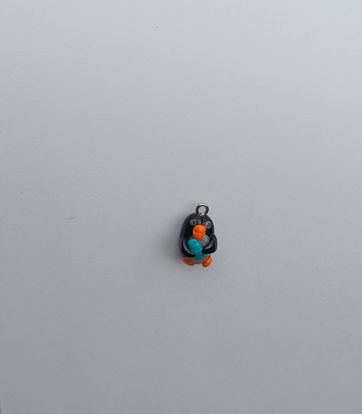 Kawaii penguin charms / polymer clay penguin holding fish charms / kawaii animal charms / kawaii penguin jewelry