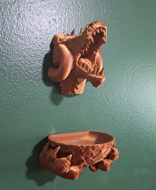 3D printed dragon head key holder organizer / wall mount coat hanger / 3d printed dragon wall Home decor key hook coat rack