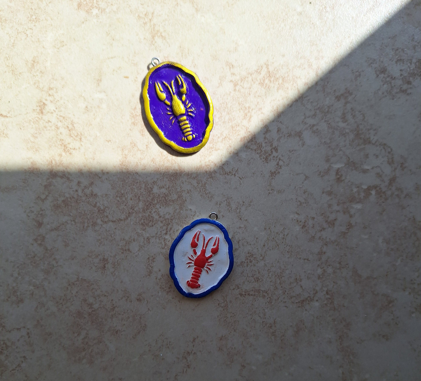 Kawaii nautical lobster charms / polymer clay lobster charms / kawaii animal charms lobster jewelry / mardi gras lobster charm pendant