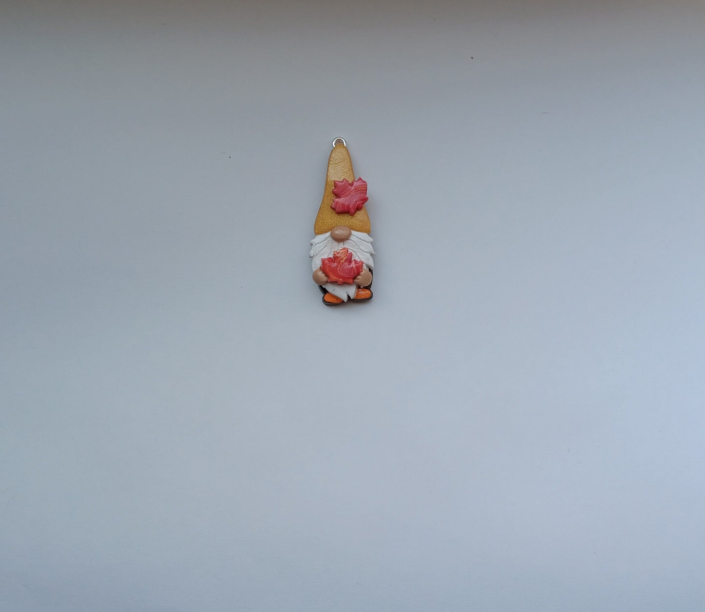 Kawaii thanksgiving gnome charms / polymer clay gnome charms / kawaii fall maple leaf charms / fall leaf gnome charms jewelry stitch marker