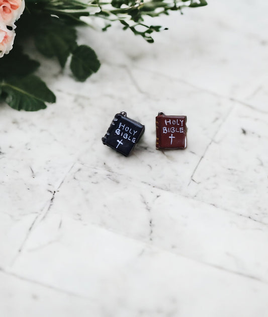 Holy Bible charms / polymer clay Christmas charms /  Christian jewelry charms / tiny Bible charms