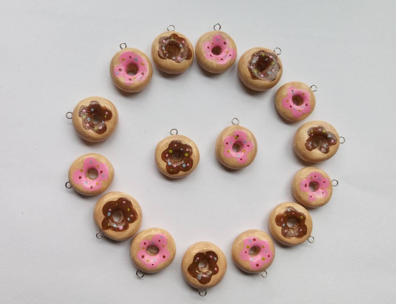 Kawaii donut charms / polymer clay donut dessert charms / kawaii food charms / kawaii food jewelry