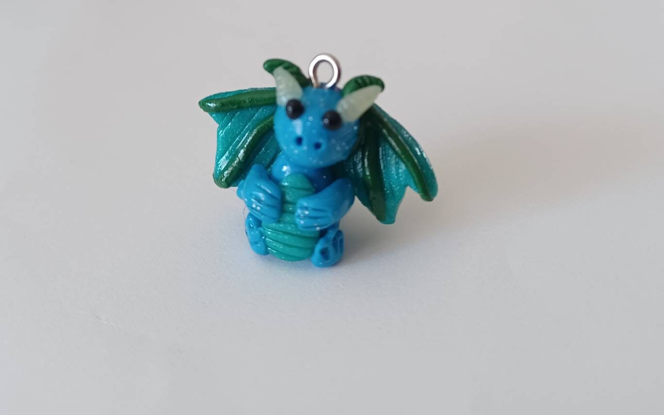 Polymer clay dragon animal charms jewelry stitch marker progress keeper notions
