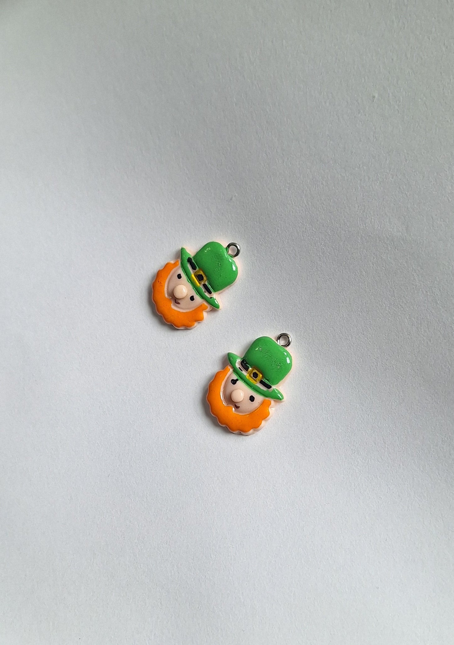 Kawaii leprechaun charms / polymer clay st. Patrick's day charms / kawaii lucky charms / kawaii leprechaun jewelry stitch marker