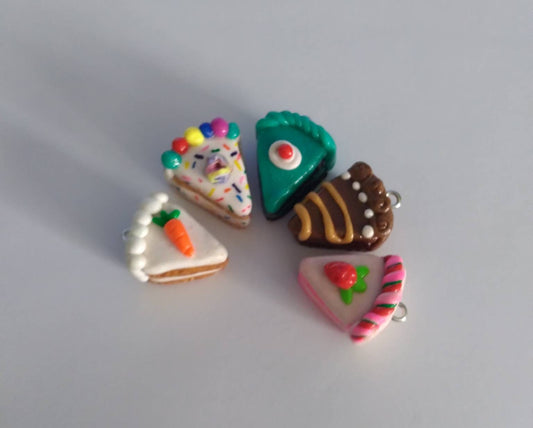 Kawaii cake dessert charm set / birthday charms / clay Thanksgiving charms /  Christmas jewelry charms / kawaii food / miniature food
