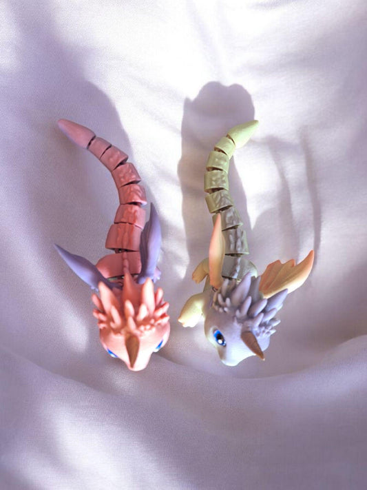 3D articulated multicolor ombre unicorn dragon / 3d printed colorful unicorn dragon / 3d printed desk pet figurine fidget Serev3d design