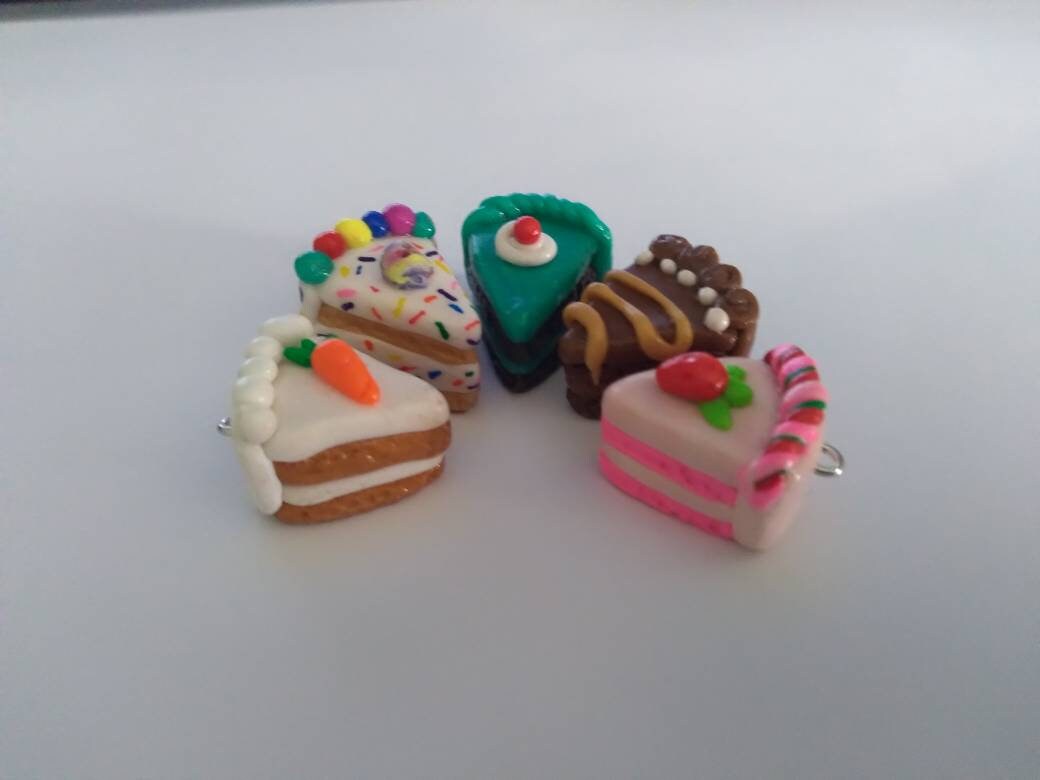 Kawaii cake dessert charm set / birthday charms / clay Thanksgiving charms /  Christmas jewelry charms / kawaii food / miniature food