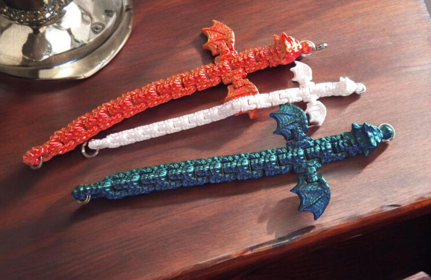 3D printed dragon link bracelet / dragon bracelet / 3d printed dragon jewelry bracelets cosplay faire accessories