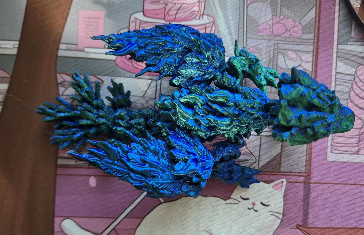 3D articulated phoenix dragon straw cap / 3d printed dragon animals / Phoenix bird dragon tadling straw topper cover Fidget figurines