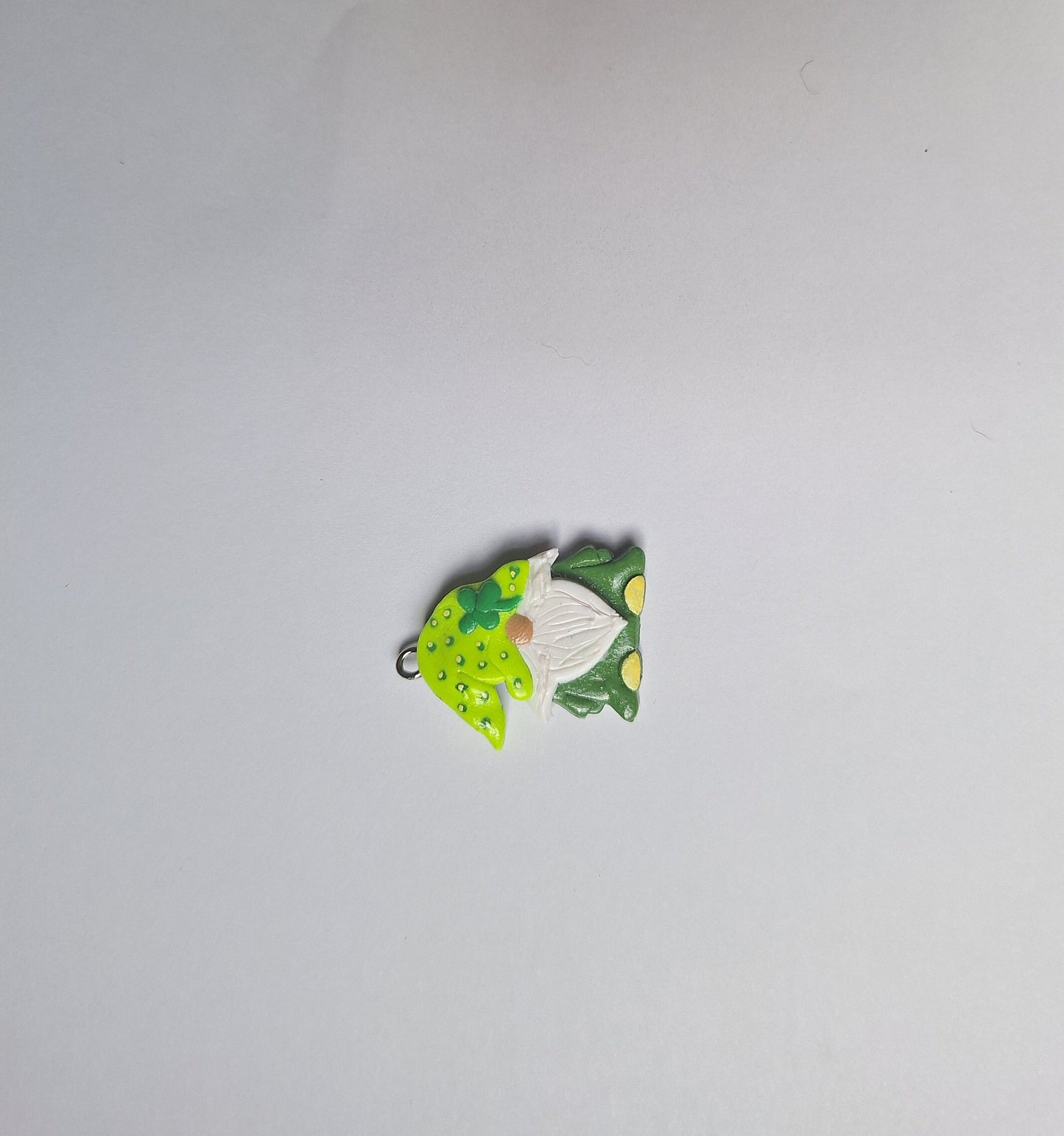 Kawaii green clover gnome charms / polymer clay st patricks day gnome charms / leprechaun gnome charms stitch marker progress keeper