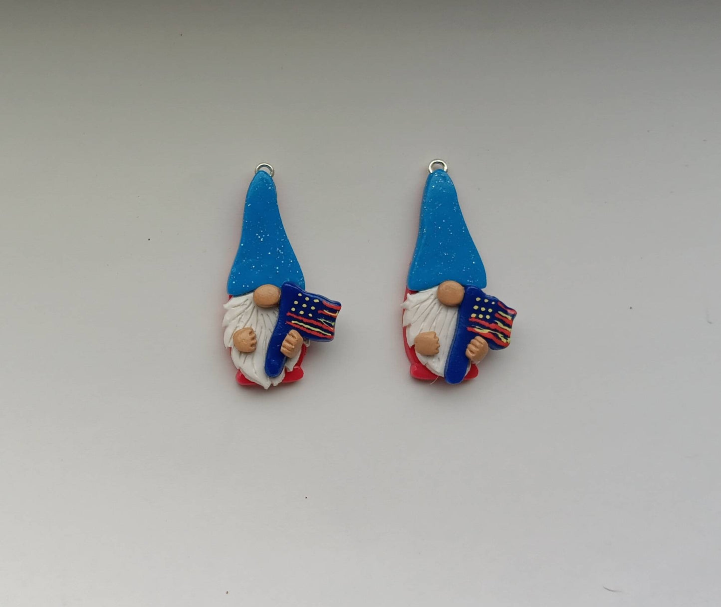 Kawaii 4th of july gnome charms / polymer clay gnome charms / kawaii independence holiday charms / red white blue USA gnome charms