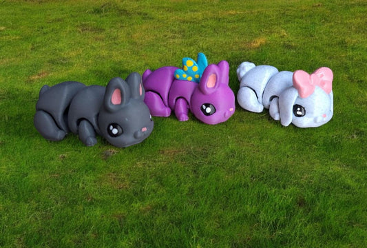 3D articulated bunny rabbit / 3d printed bunnies / 3d printed animals figurine knick knack Fidget easter decor
