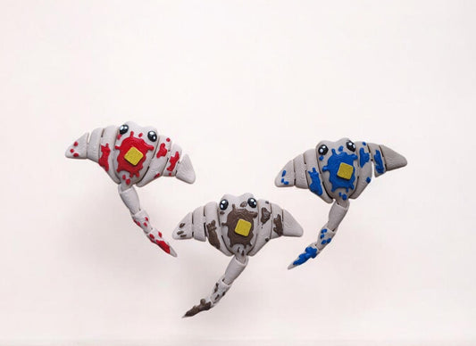 3D articulated breakfast flapjack manta ray stingray / 3d print sting ray animals / strawberry blueberry pancake knick knack Fidget figurine