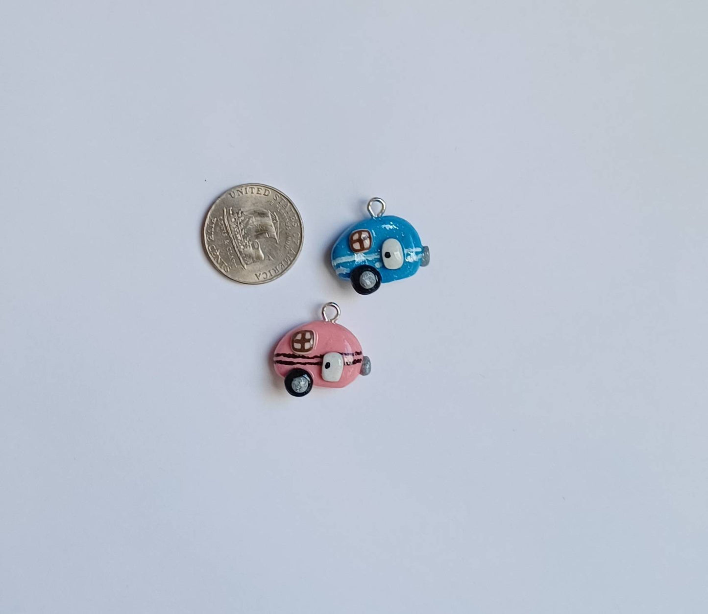 Kawaii camper charms / polymer clay camping charms / kawaii Retro vintage camper charms / kawaii camping jewelry