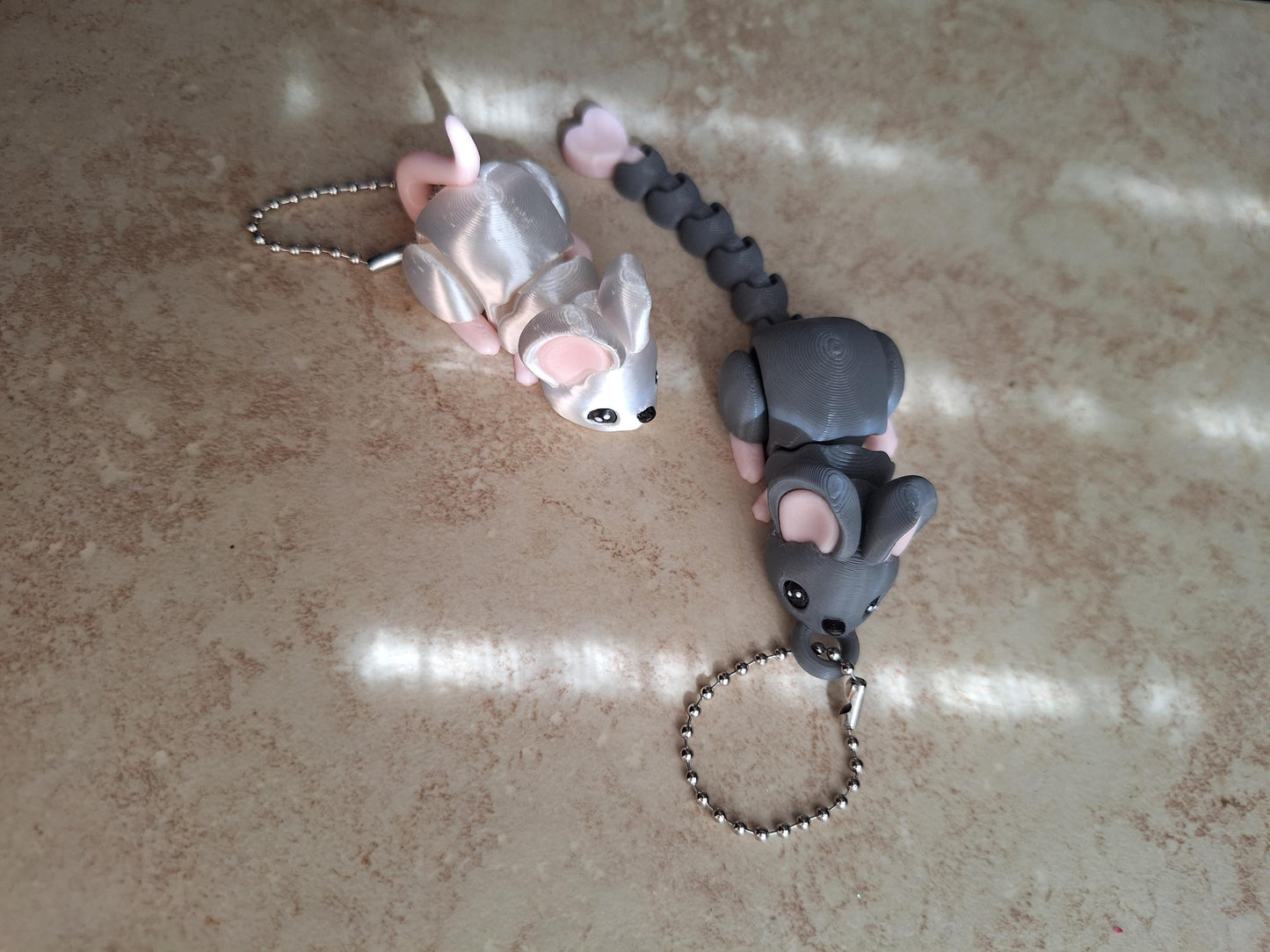 3D articulated mouse / 3d printed mice tea pot cup set / 3d printed animals mouse keychain figurine knick knack Fidget