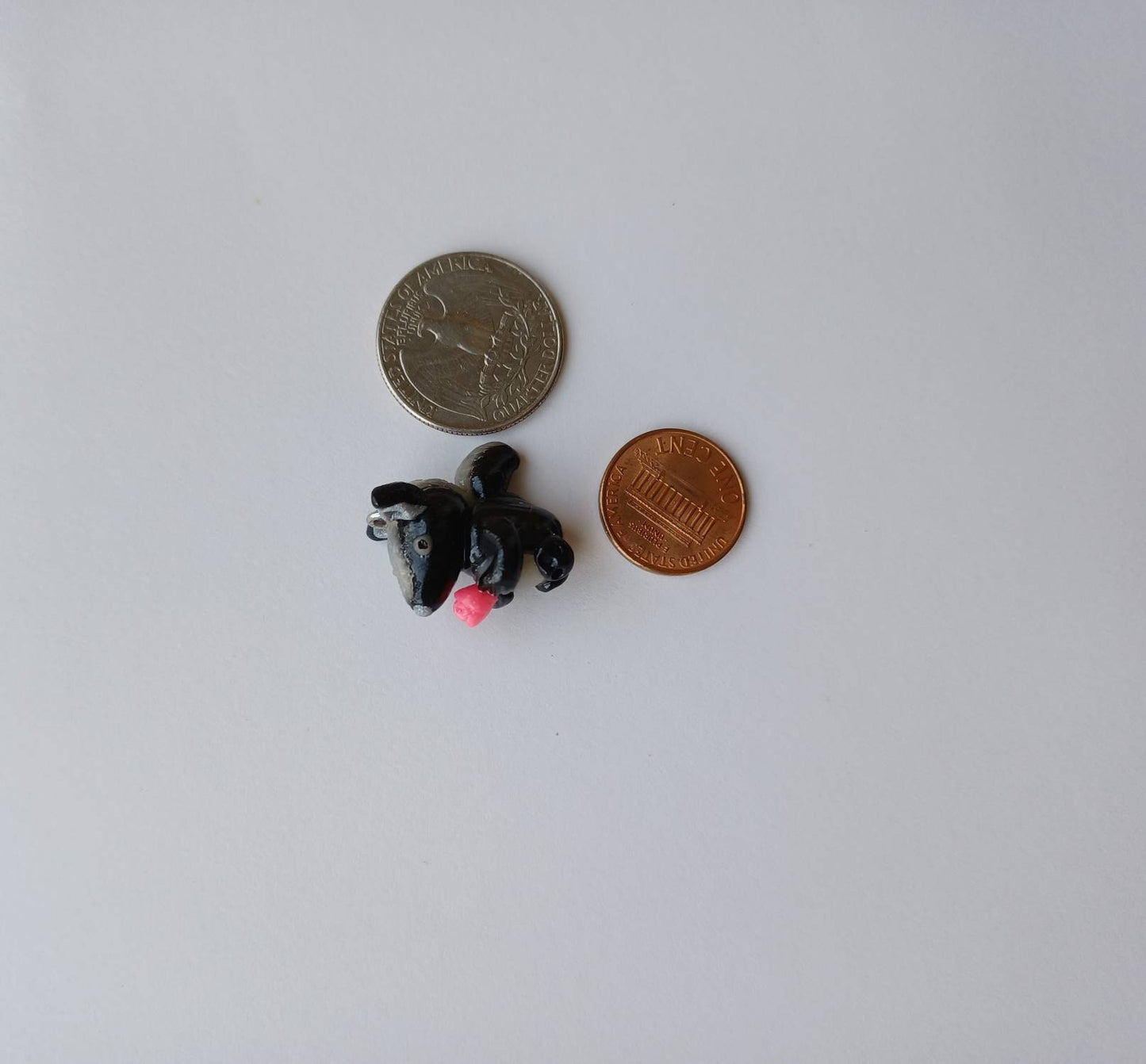 Kawaii skunk charms / polymer clay skunk with rose charms / kawaii animal charms / kawaii skunk jewelry