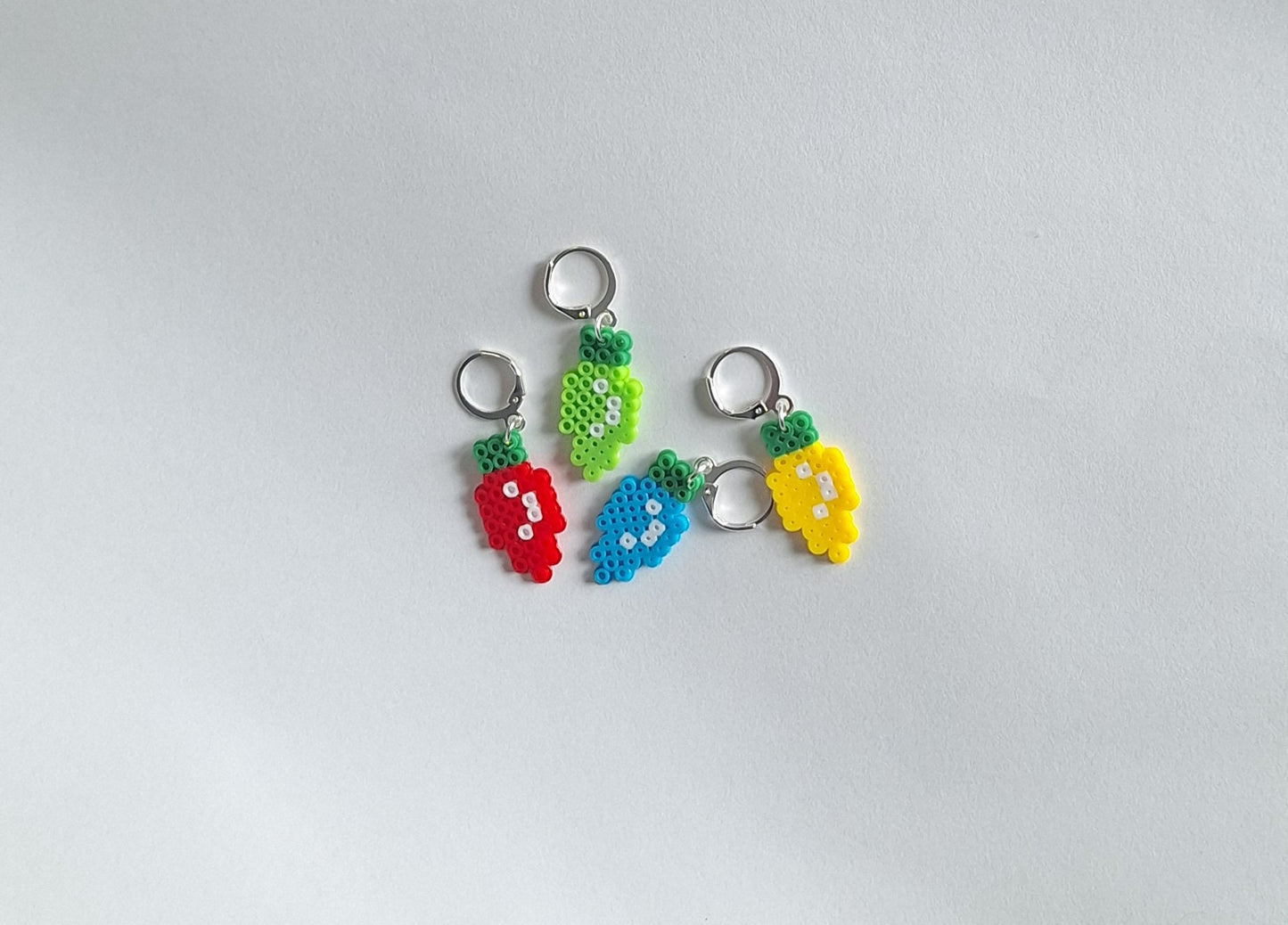 Stitch markers set 4 christmas bundle / colorful christmas lights perler bead set of four holiday cuties progress keeper pixel style