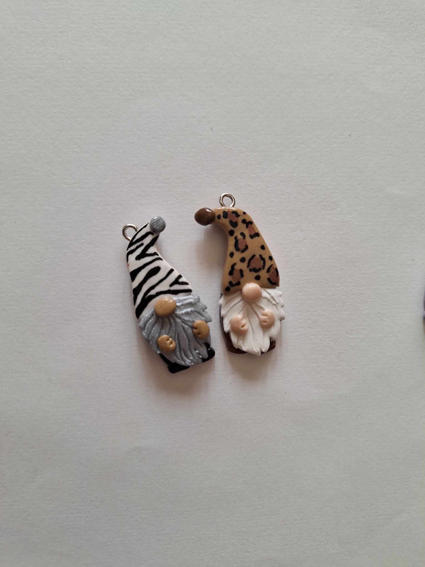 Kawaii animal print gnome charms / polymer clay zebra leopard gnome charms / leopard print gnome charms / colorful gnome charms