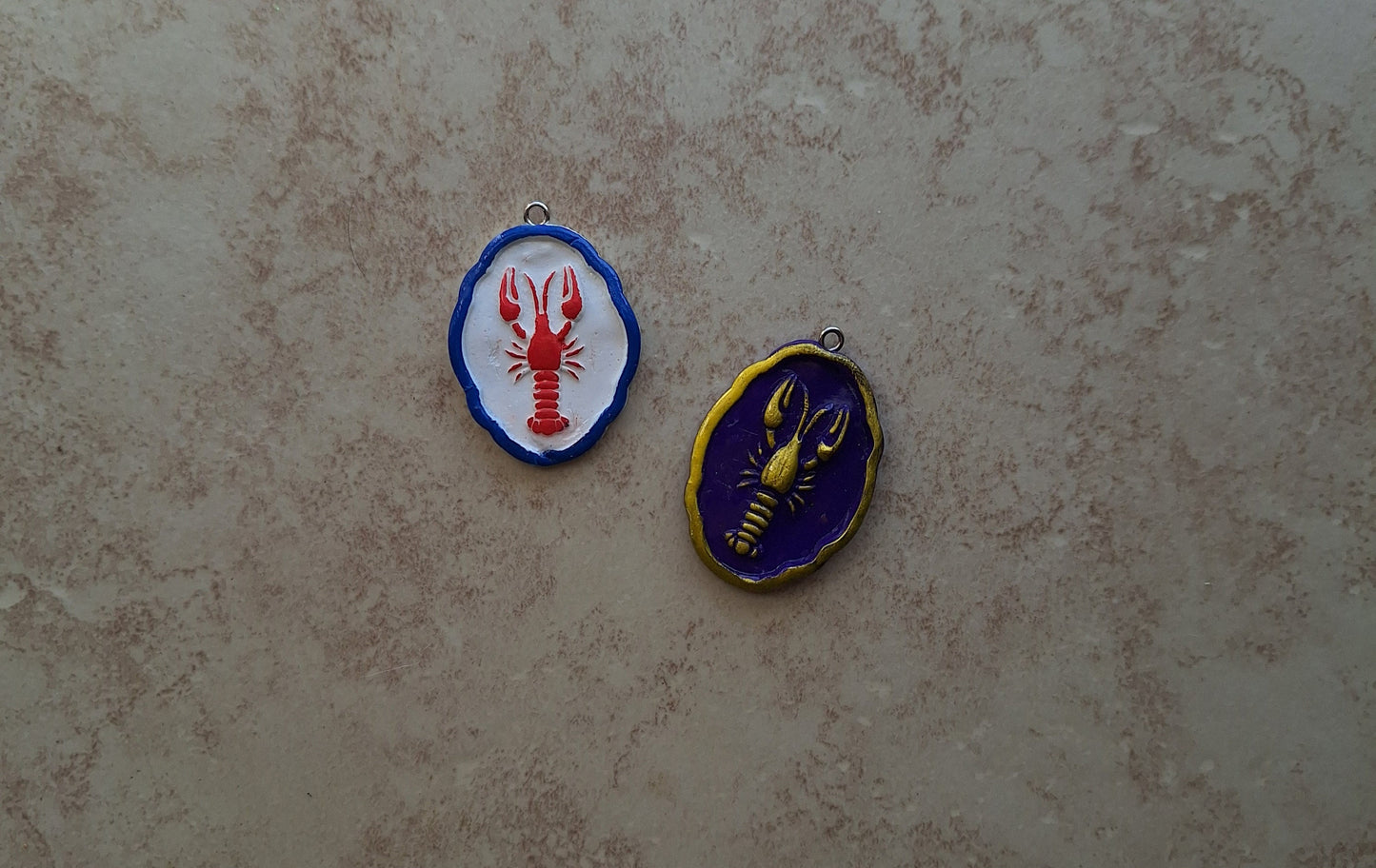 Kawaii nautical lobster charms / polymer clay lobster charms / kawaii animal charms lobster jewelry / mardi gras lobster charm pendant