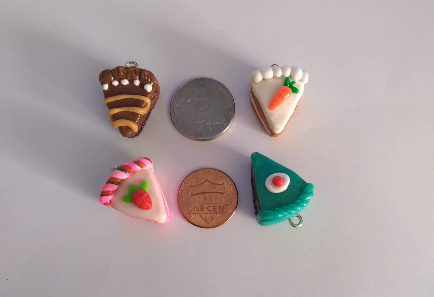 Kawaii cake dessert charm set / birthday charms / clay Thanksgiving charms /  Christmas jewelry charms / kawaii food / miniature food