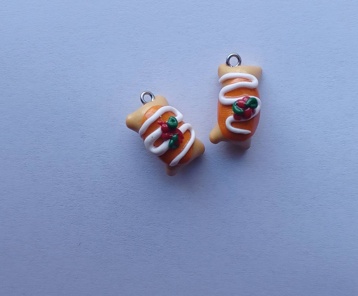 Kawaii chimichangas charms / polymer clay chimichanga burrito charms / kawaii food charms / kawaii food jewelry