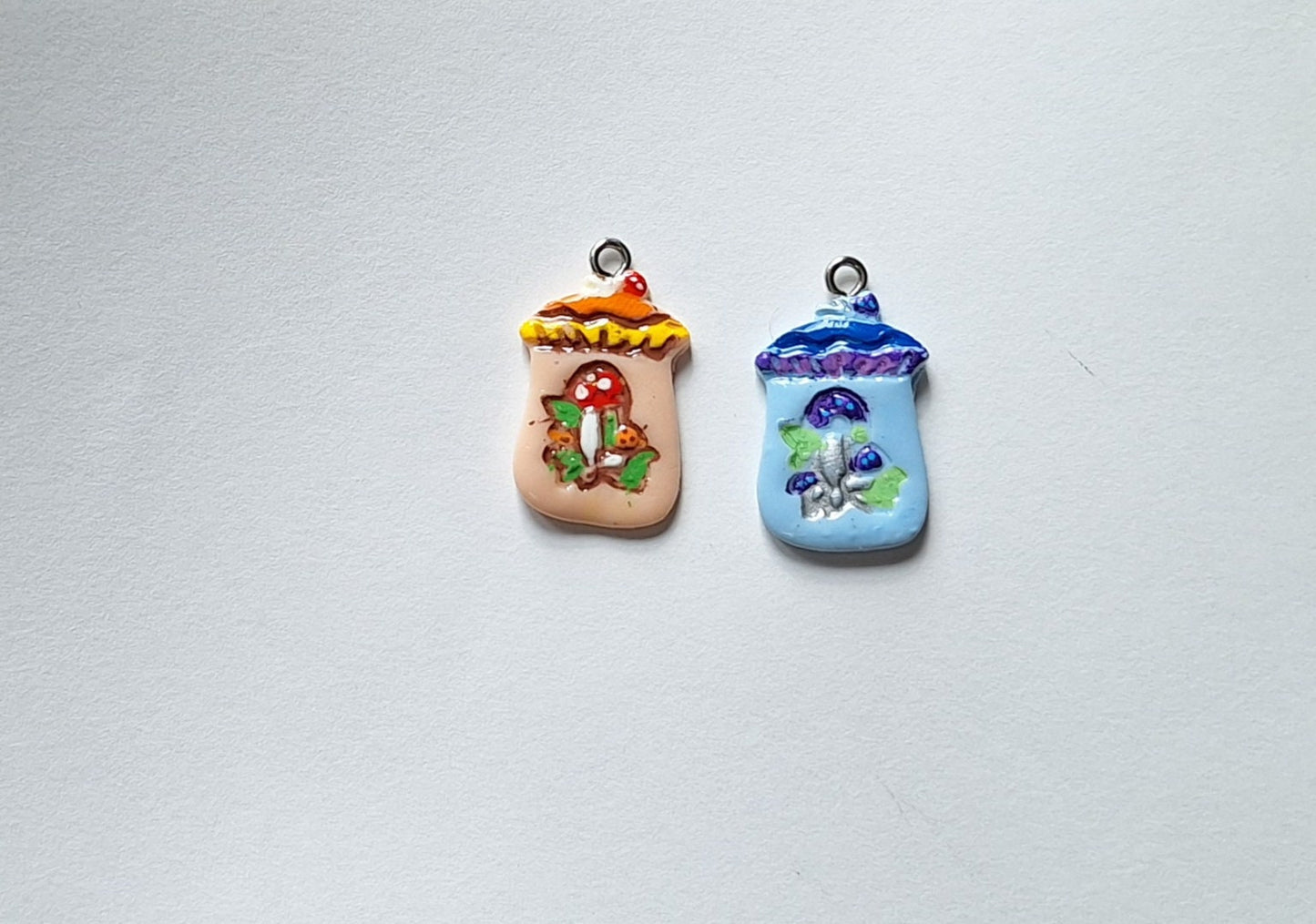 Kawaii vintage mushroom toadstool cookie jar charms / polymer clay toadstool charms kawaii charms / toadstool charm stitch marker