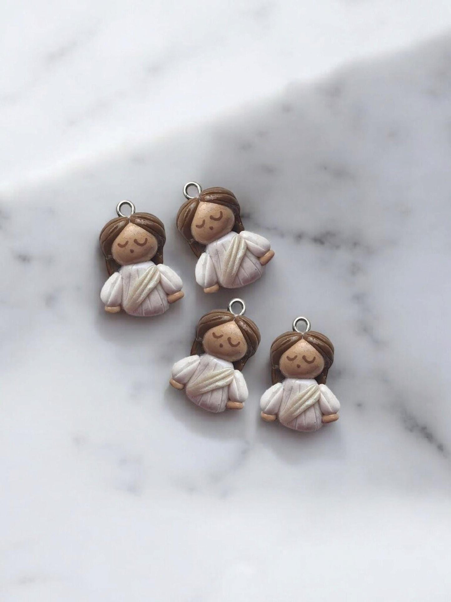 Clay angel Jesus charms / polymer clay Christmas charms /  Christian jewelry charms / religious holiday easter Jesus charms stitch marker