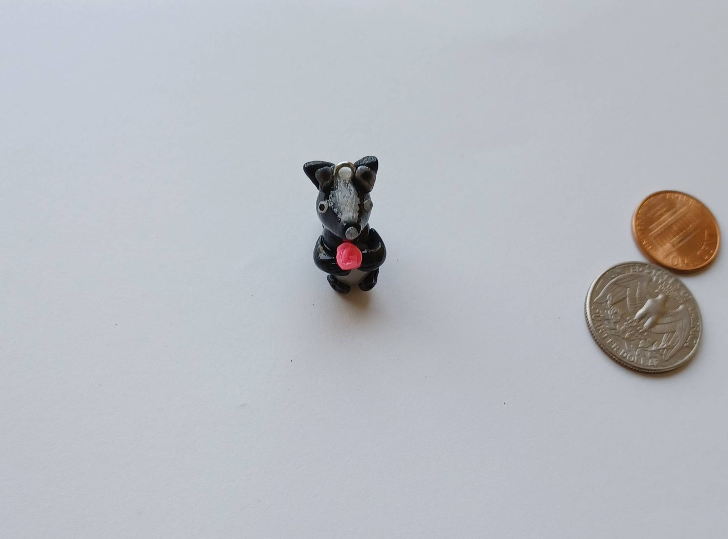 Kawaii skunk charms / polymer clay skunk with rose charms / kawaii animal charms / kawaii skunk jewelry