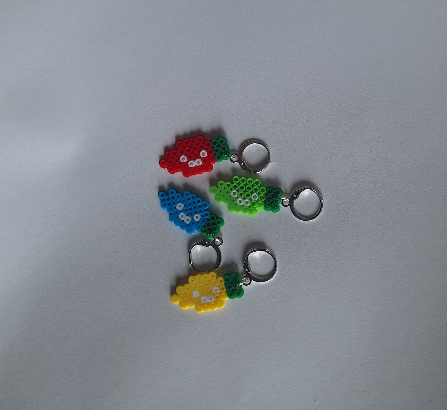 Stitch markers set 4 christmas bundle / colorful christmas lights perler bead set of four holiday cuties progress keeper pixel style