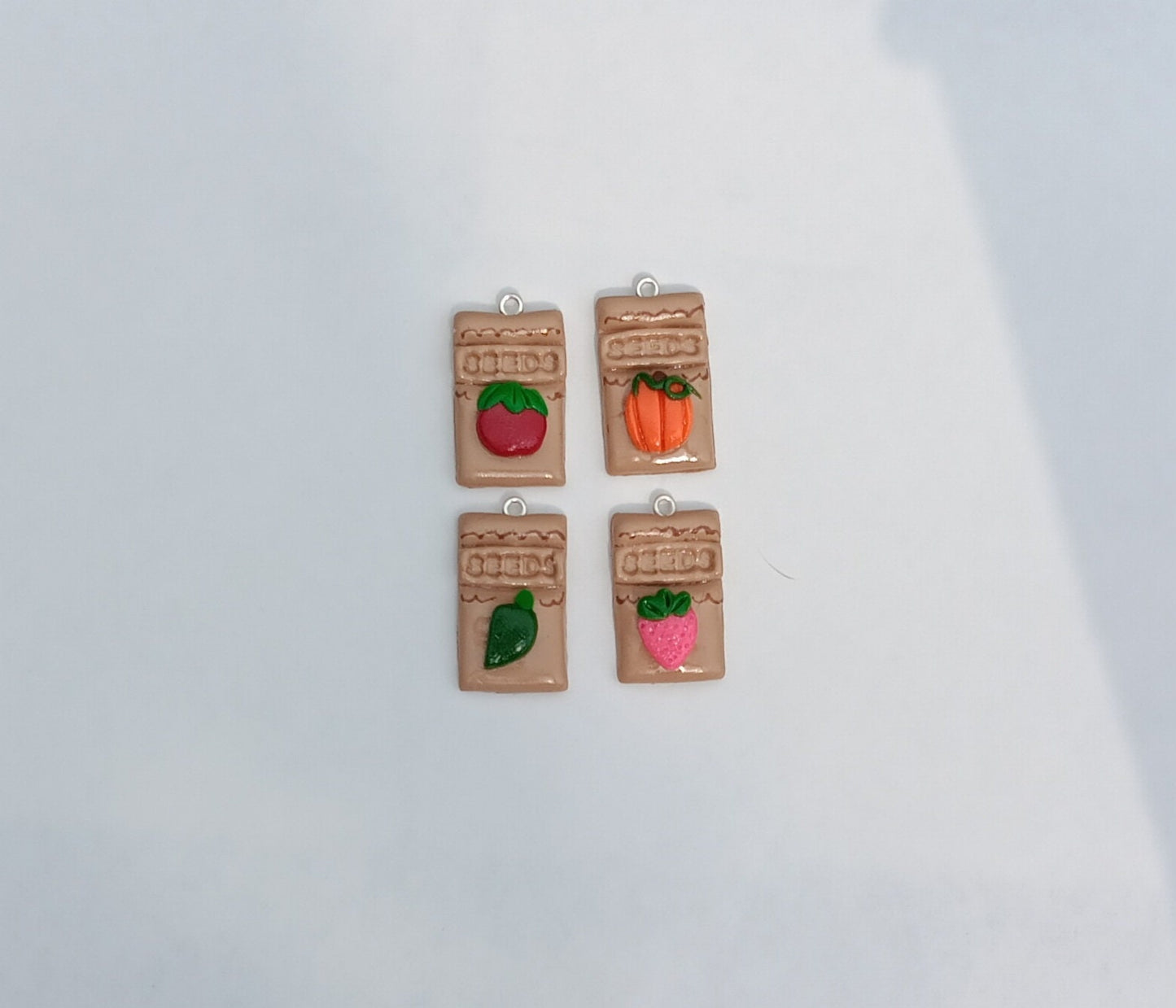 Kawaii summer garden charms / polymer clay garden seed charms / kawaii vegetable fruit food charms