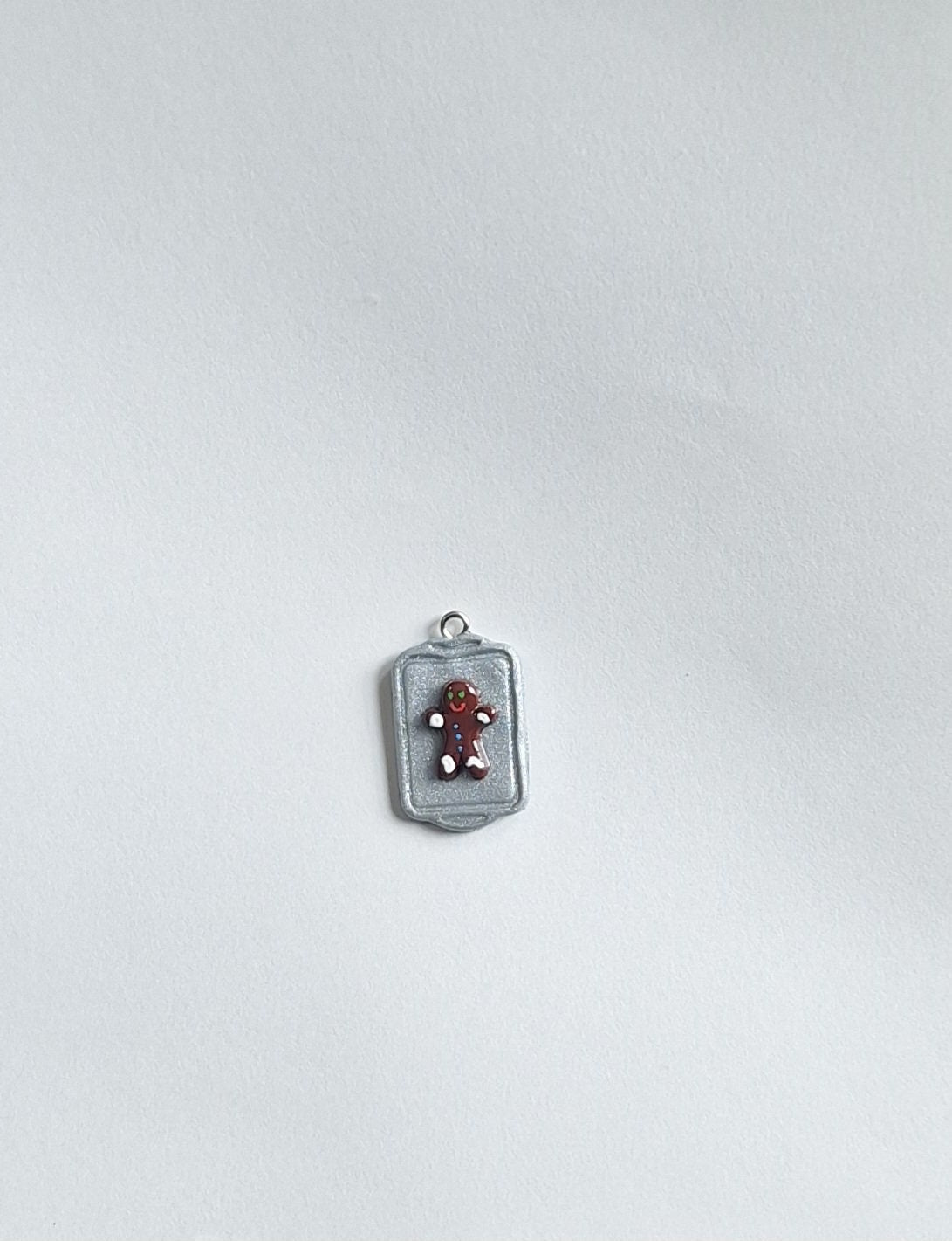 Kawaii gingerbread man cookie baking tray charms / polymer clay cookie charms / kawaii food charm food jewelry charm stitch marker
