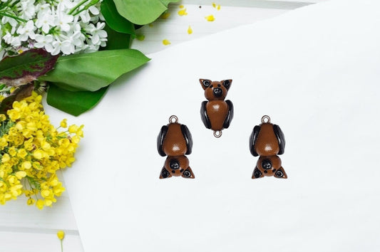Kawaii hanging bat charms / polymer clay halloween charms / kawaii clay charms / kawaii clay jewelry / bat charms