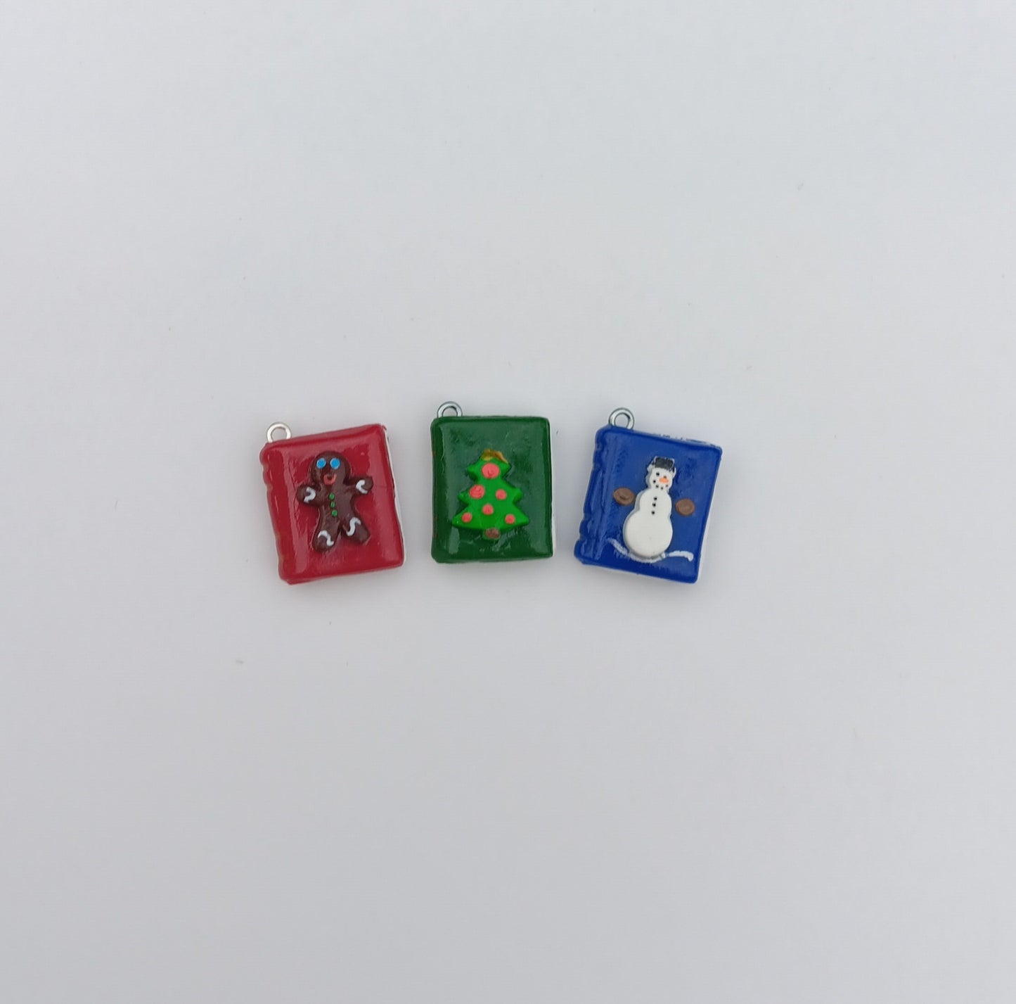 Kawaii christmas book charms / polymer clay faith book charms / Christian jewelry charms / tiny Book charms / clay christmas book charms
