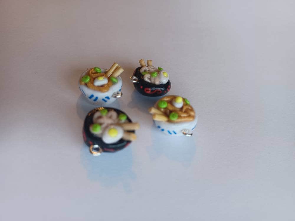 Kawaii ramen bowl charms / polymer clay pho noodle charms / kawaii food charms / kawaii food jewelry soup