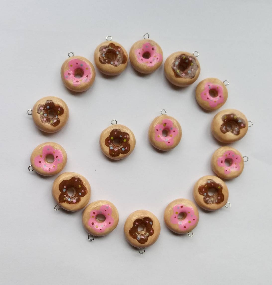 Kawaii donut charms / polymer clay donut dessert charms / kawaii food charms / kawaii food jewelry