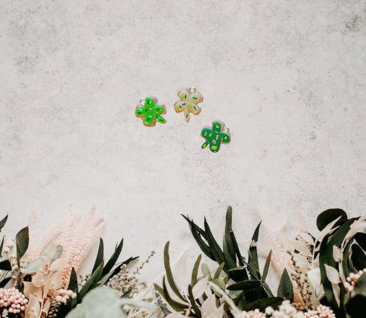 Kawaii st Patrick's day sugar cookie clover charms / polymer clay cookie charms / kawaii food charms / kawaii food jewelry / irish charms