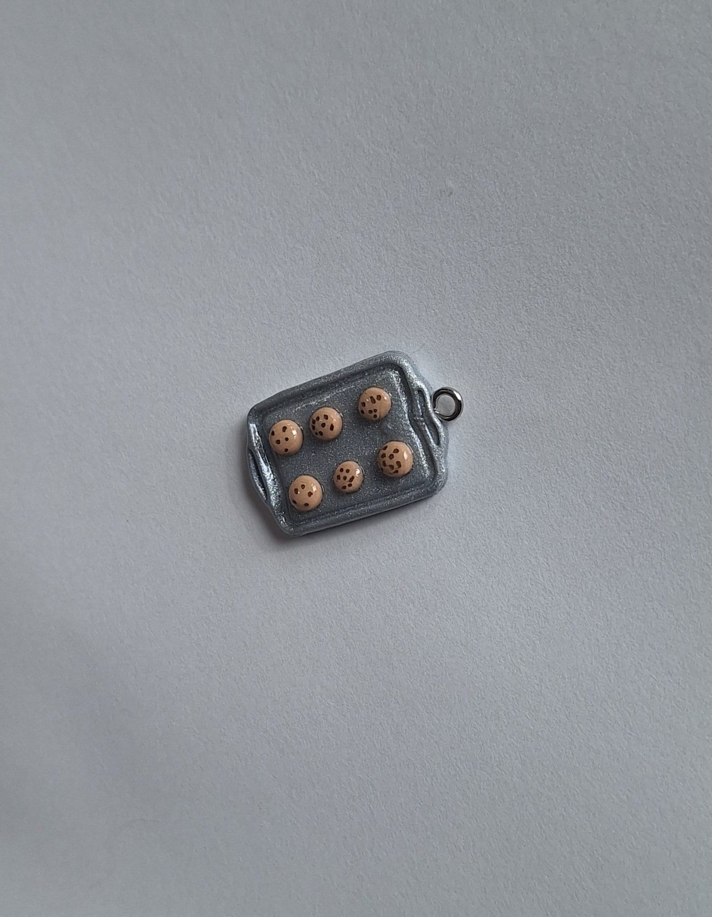Kawaii chocolate chip cookie baking tray charms / polymer clay cookie charms / kawaii food charms / kawaii food jewelry charm stitch marker