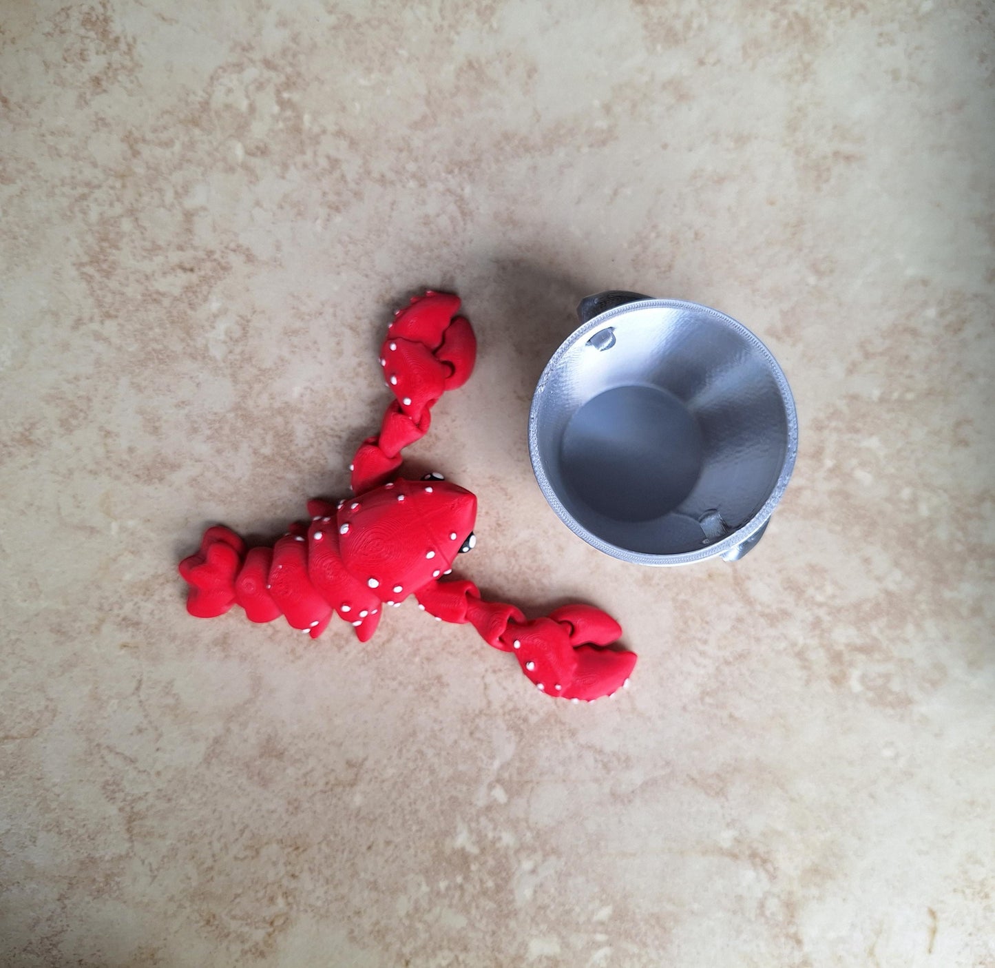 3D articulated lobster / 3d printed lobster bucket / 3d printed animals lobster keychain figurine knick knack Fidget