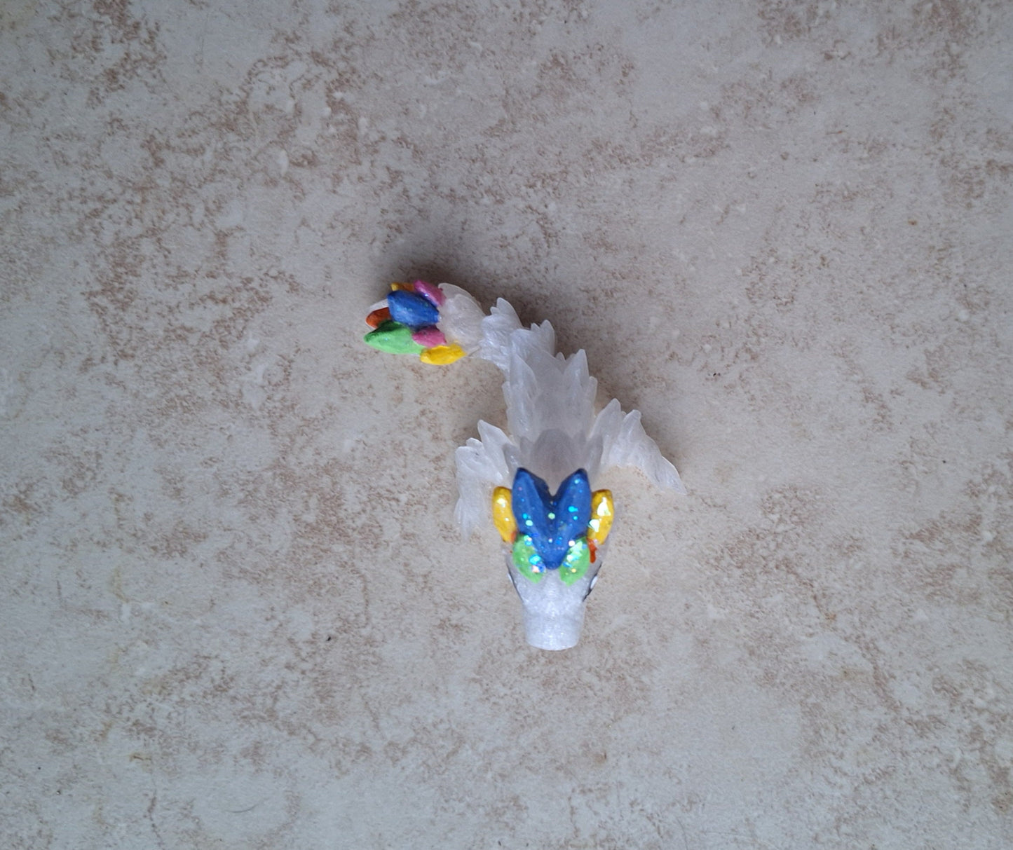 3D articulated crystal gemstone dragon straw cap / 3d printed dragon animals / crystal gem tadling straw topper cover Fidget figurines