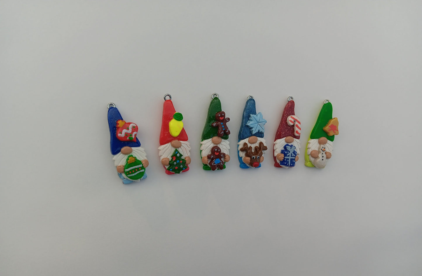 Kawaii christmas gnome charms / polymer clay gnome charms / snowflake gingerbread gnome charms / winter gnome charms jewelry stitch marker