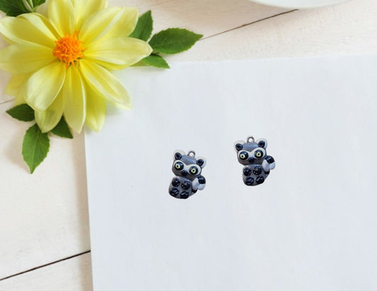 Kawaii lemur charms / polymer clay lemur curly tail charms / kawaii animal charms / kawaii lemur jewelry stitchmarker progress keeper