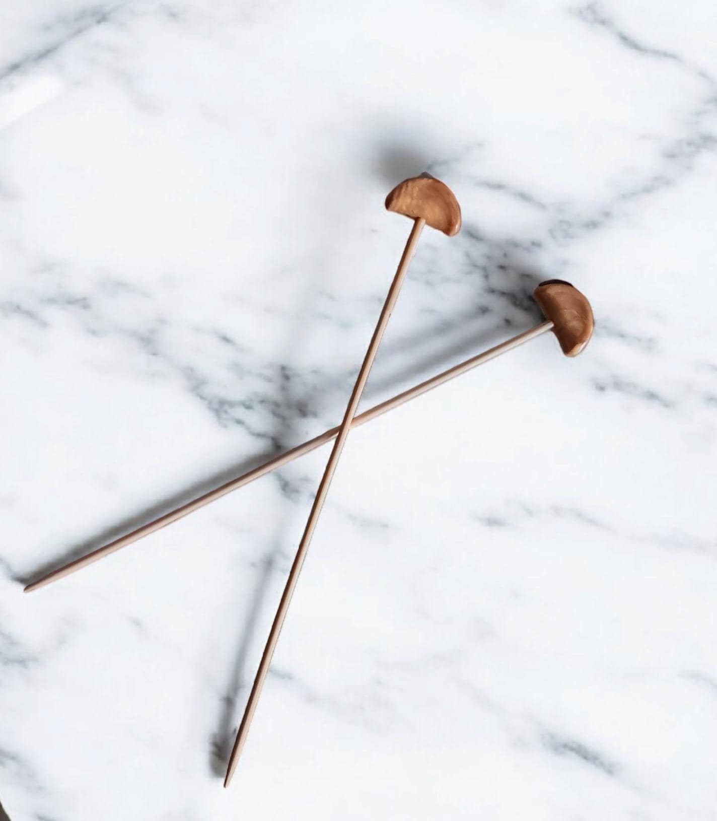 Set of 2 cute taco knitting needles / polymer clay knitting needles / decorative clay food taco party knitting needles accessory