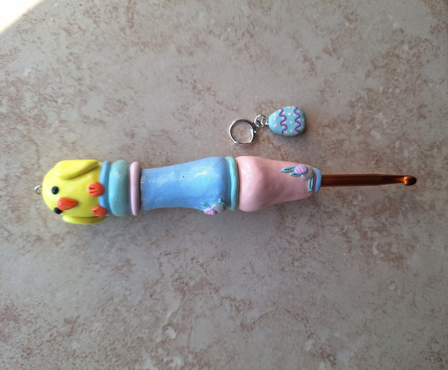 Polymer clay pastel easter baby chic crochet hook
