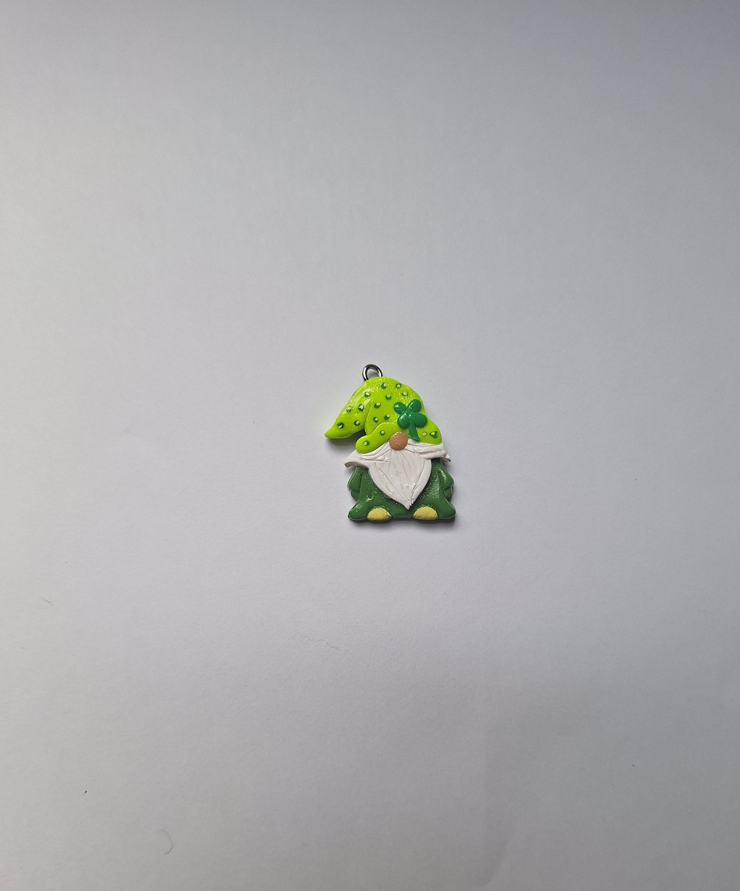 Kawaii green clover gnome charms / polymer clay st patricks day gnome charms / leprechaun gnome charms stitch marker progress keeper