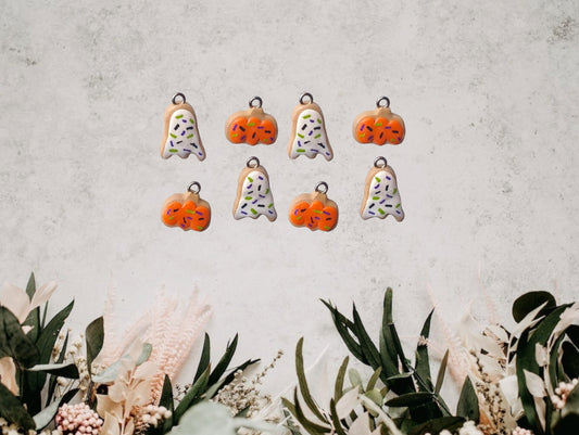 Kawaii halloween sugar cookie charms / polymer clay cookie charms / kawaii food charms / kawaii food jewelry / halloween  charms
